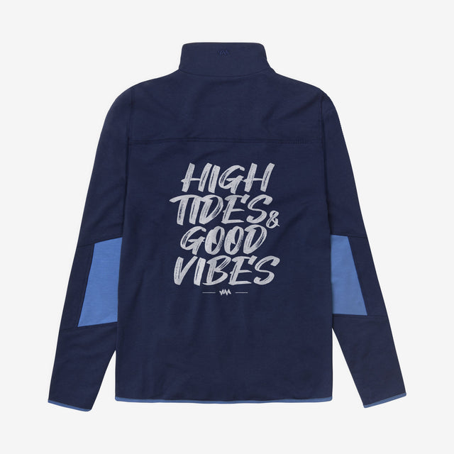 Navy Quarter Zip Sweatshirt with Print: A stylish and comfortable navy sweatshirt featuring a unique print design. This quarter zip sweatshirt is perfect for casual outings or layering up in colder weather. Stay cosy and fashionable with this versatile wardrobe essential.