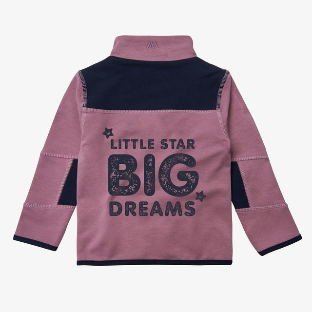Jellymud and Bright Stars kids pink bamboo sweatshirt, back view