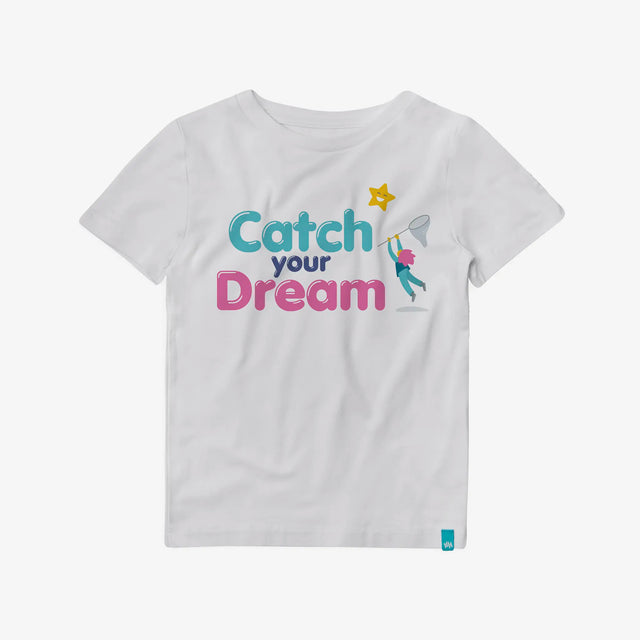 Jellymud and Bright Stars kids Kalpana white bamboo t-shirt, front view