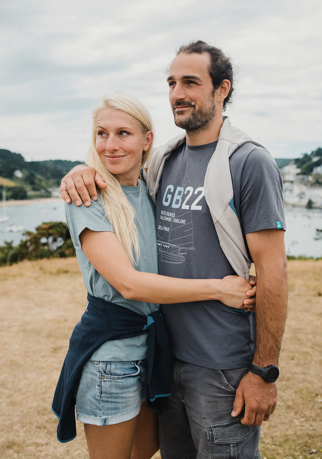 Woman wearing the Jellymud Women's Bamboo Altitude T-Shirt