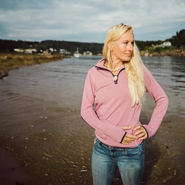 Women's Peak Pink Quarter Zip Sweatshirt