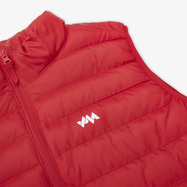 Jellymud Women's Recycled Polyester Gilet. Close up view of chest print.