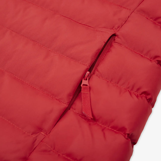 Jellymud Women's Recycled Polyester Gilet. Close up view of pocket.