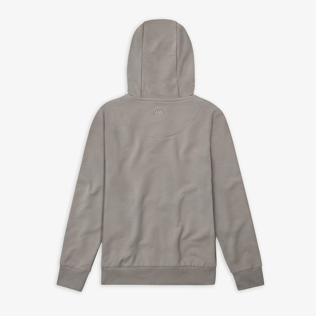 Back view of the Jellymud Juniors' Boulder Zip Through Hoodie in bamboo and organic cotton blend, a comfortable and stylish choice for young adventurers.